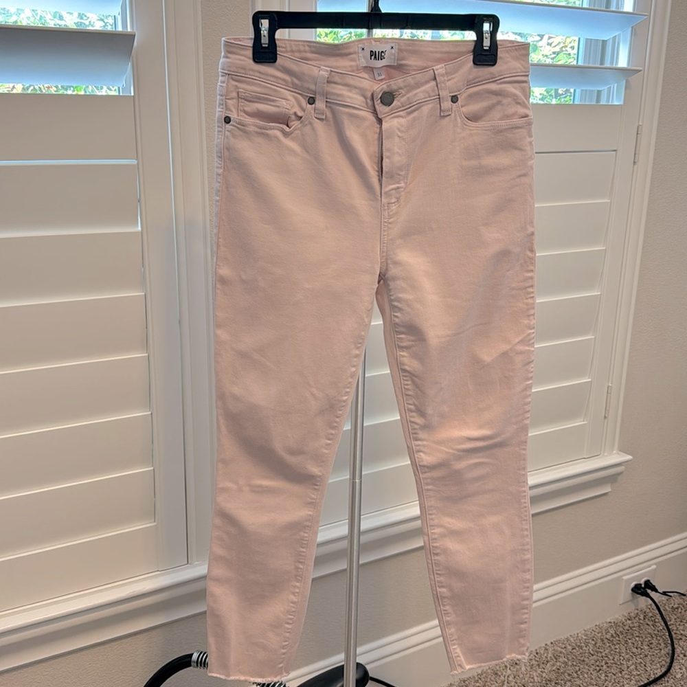 PAIGE Verdugo Crop skinny Faded Pink Jeans Size 31 Excellent Used condition